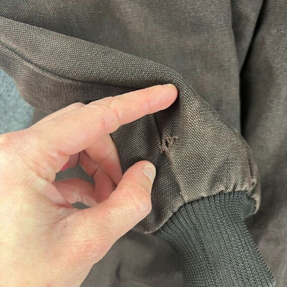 Berne Canvas Hooded Fleece Lined Full Zip Jacket Brown Men's XL Workwear - Picture 13 of 13